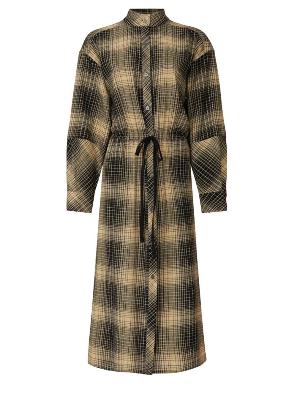 JOIE Ardine Plaid Flannel shirt dress - FALL Perfection Midi Black Tan Button Up - Picture 5 of 16